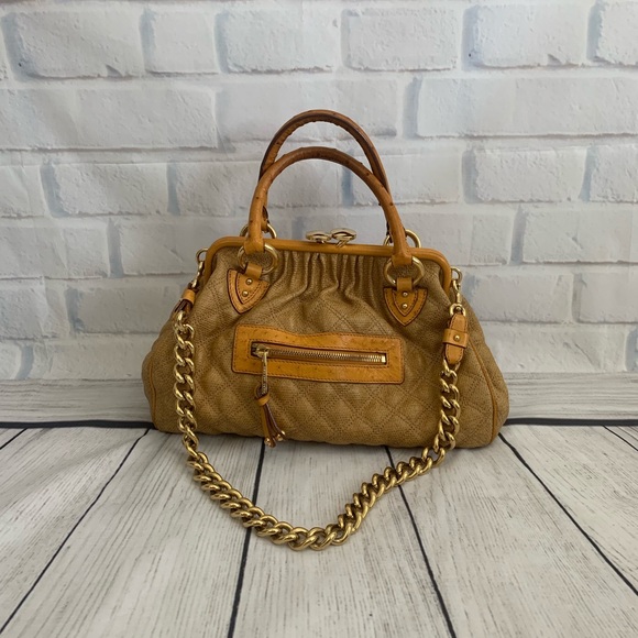 Marc Jacobs quilted ostrich trim bag - Picture 1 of 8